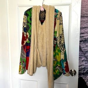 Johnny Was patterned Sherpa jacket
